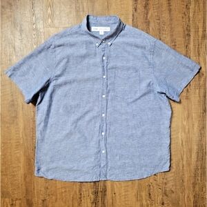Old Navy linen blend shirt sleeve button down shirt